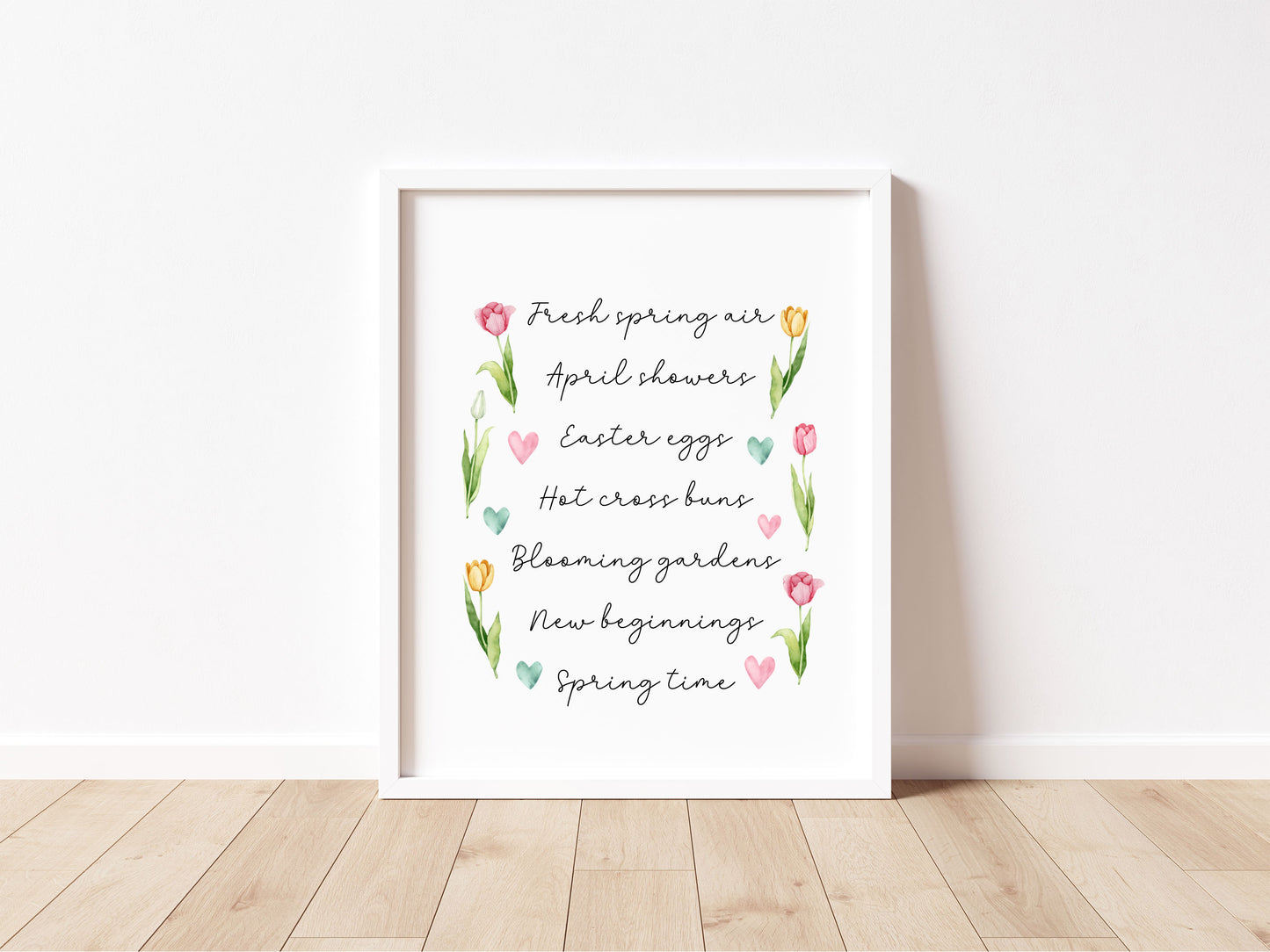 Spring Easter Print Seasonal favourites floral tulips unframed wall art poster
