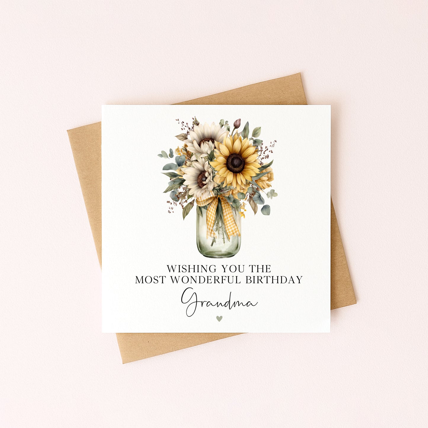 Personalised Sunflower bouquet Birthday Card for women, Mum, Daughter, friends with envelope