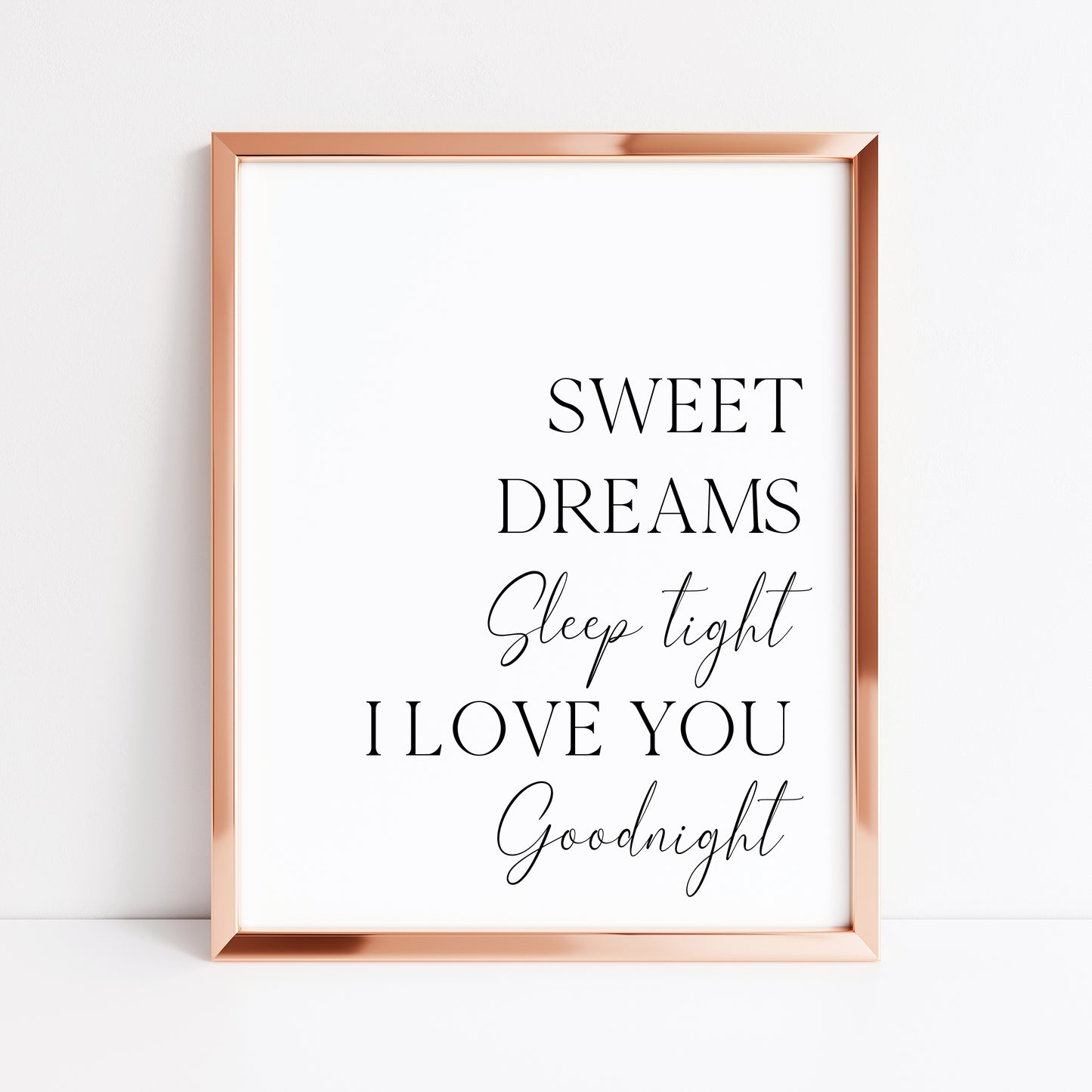 Sweet dreams sleep tight I love you goodnight bedroom home unframed wall art poster print