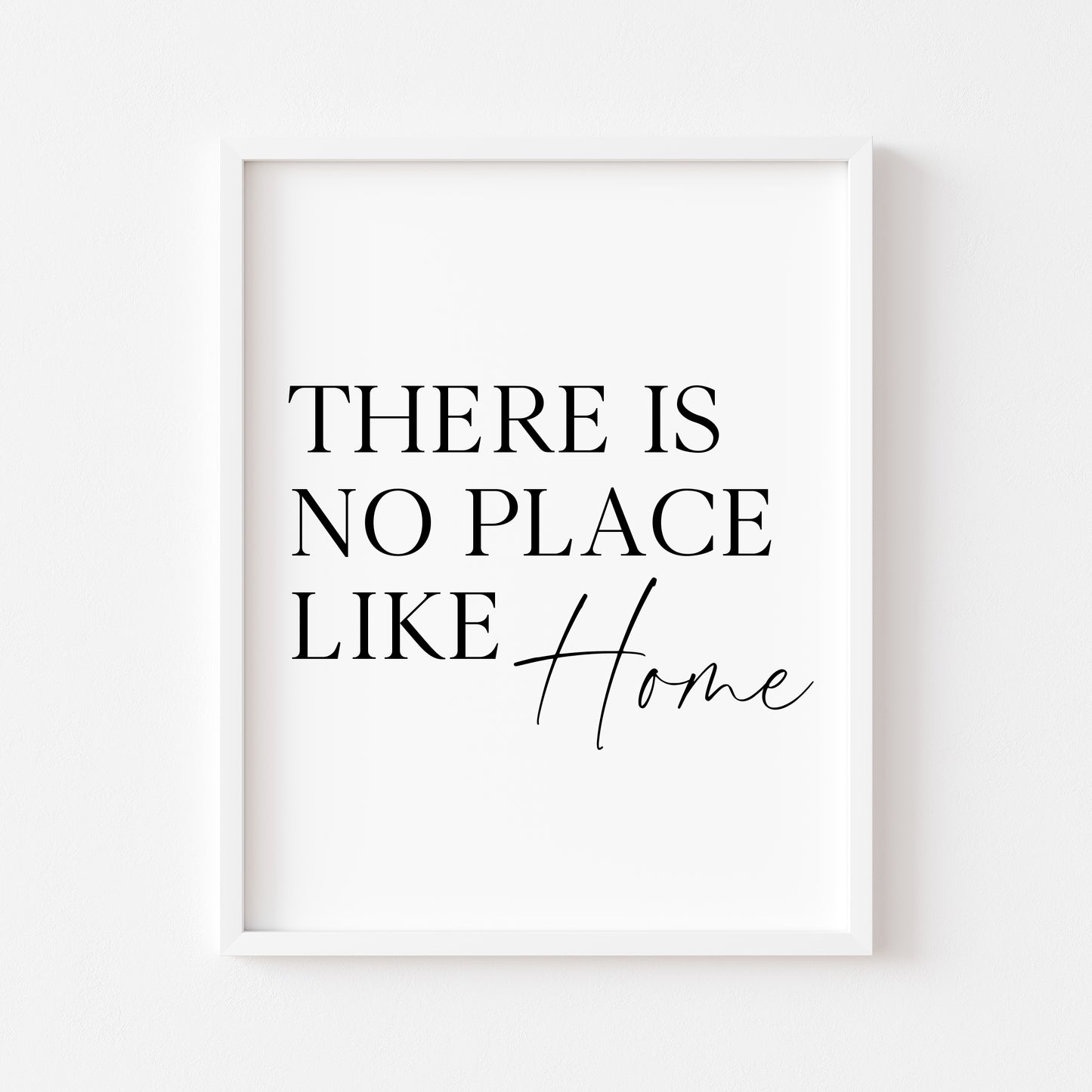 There is no place like Home typography Wall Art (unframed)