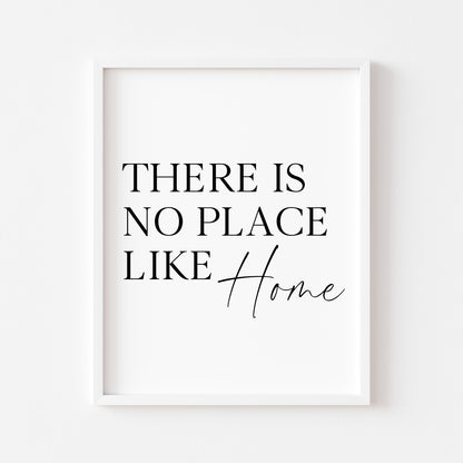 There is no place like Home typography Wall Art (unframed)