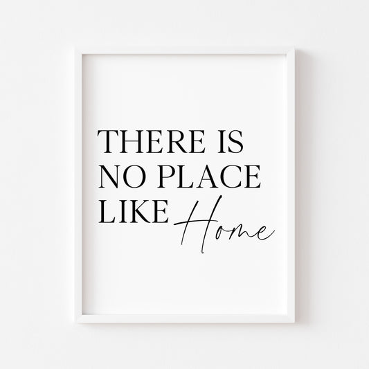 There is no place like Home typography Wall Art (unframed)