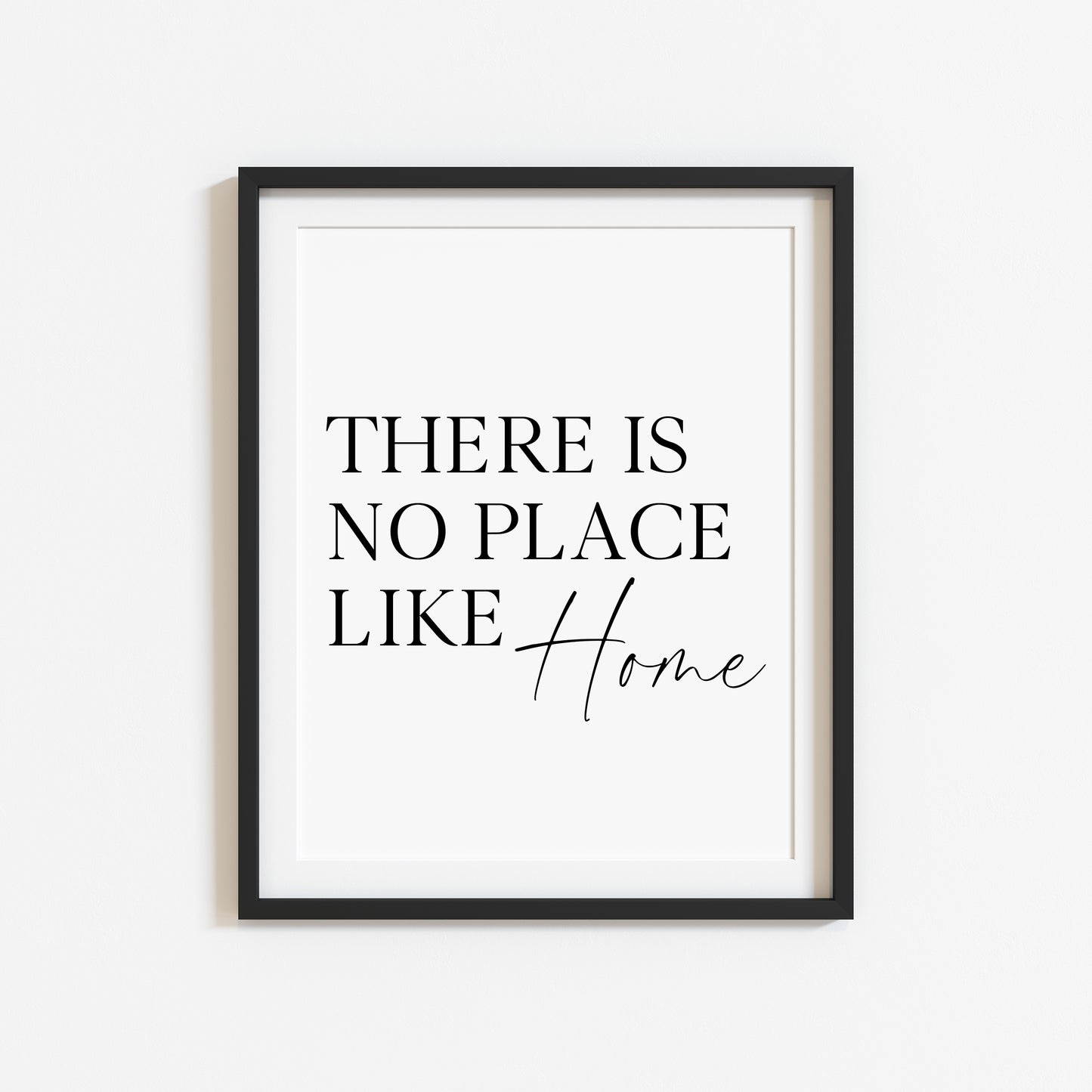 There is no place like Home typography Wall Art (unframed)
