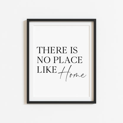 There is no place like Home typography Wall Art (unframed)