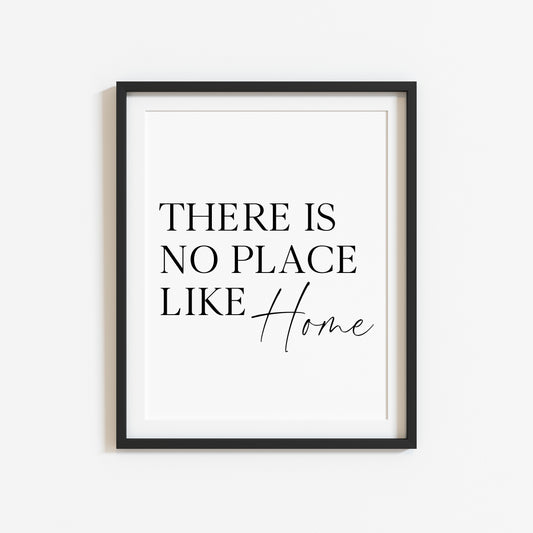 There is no place like Home typography Wall Art (unframed)