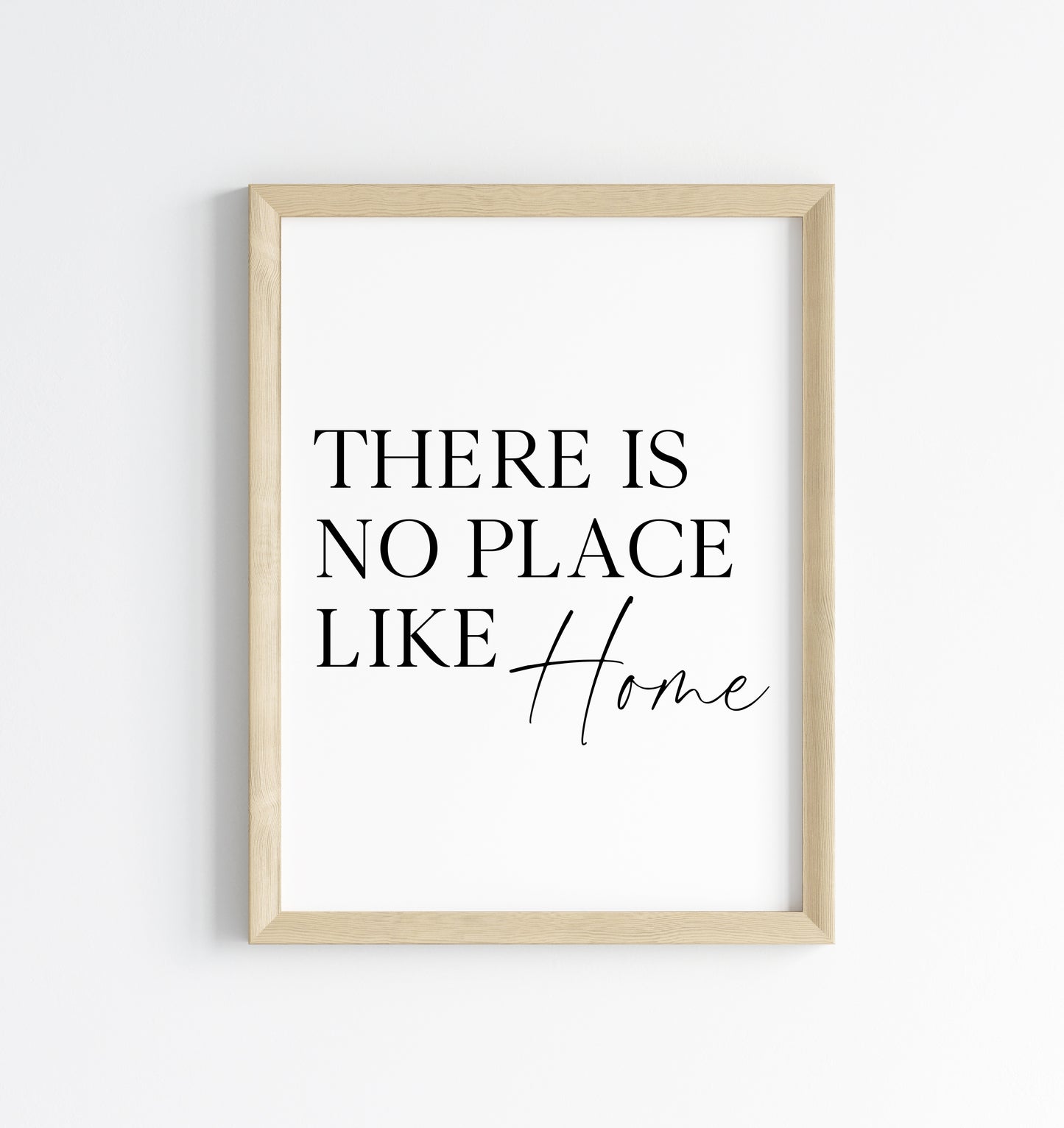 There is no place like Home typography Wall Art (unframed)