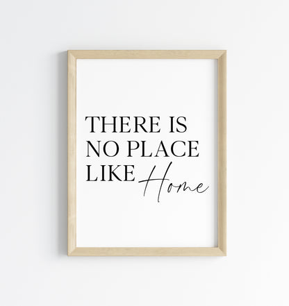 There is no place like Home typography Wall Art (unframed)