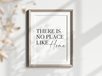 There is no place like Home typography Wall Art (unframed)