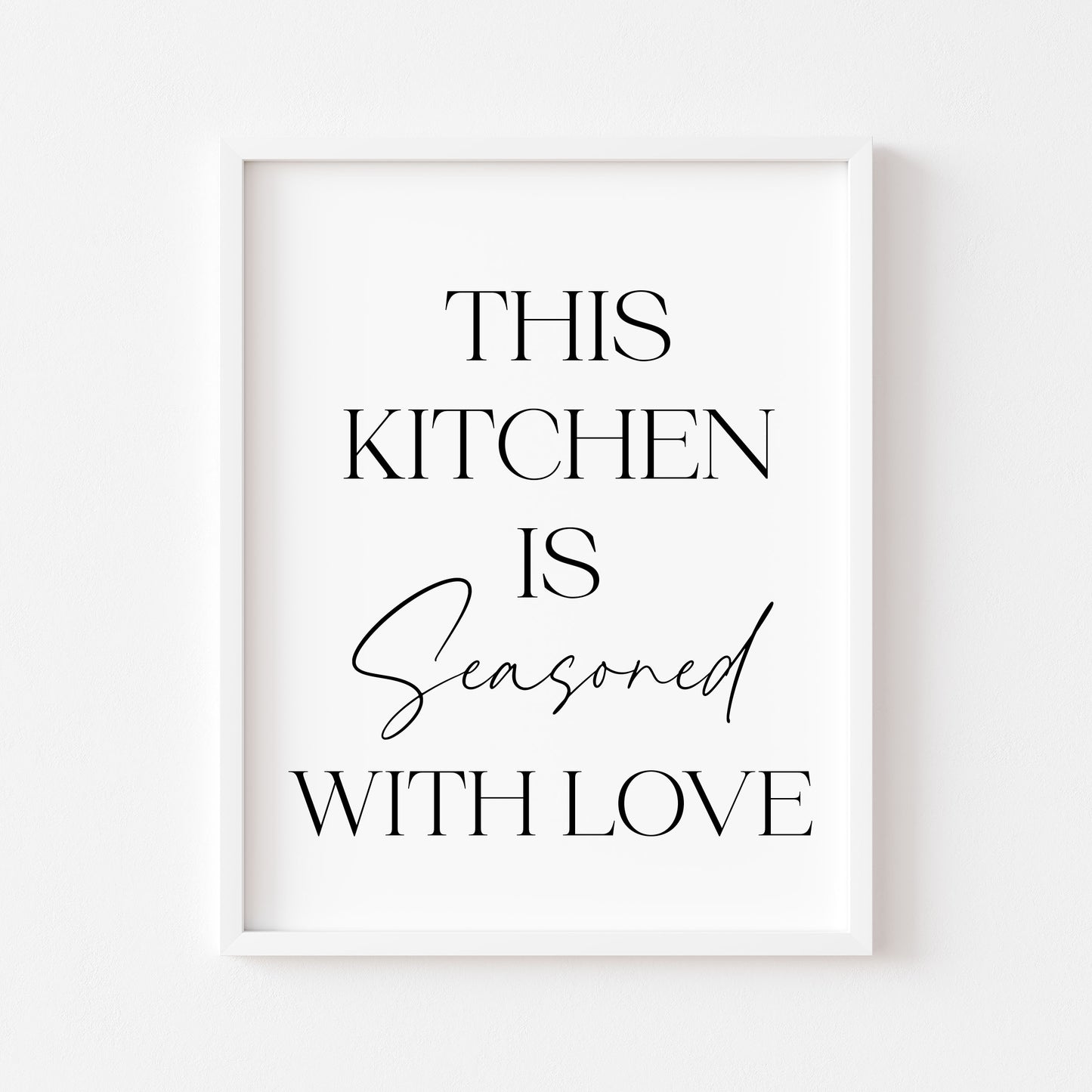 This kitchen is seasoned with love stylish kitchen unframed wall art poster print