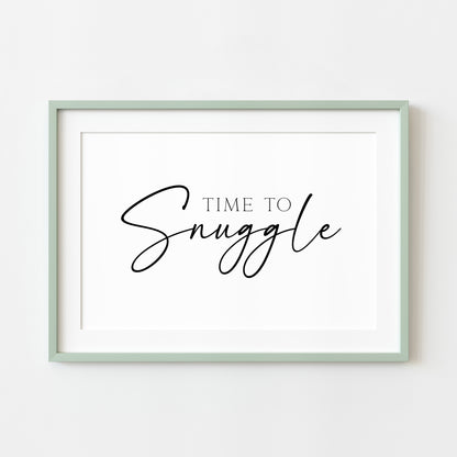 Time to Snuggle, cuddle bedroom love couples landscape unframed wall art poster print