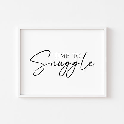 Time to Snuggle, cuddle bedroom love couples landscape unframed wall art poster print