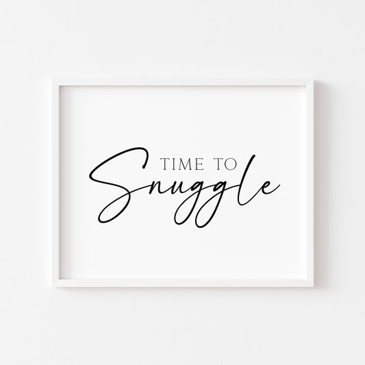 Time to Snuggle, cuddle bedroom love couples landscape unframed wall art poster print