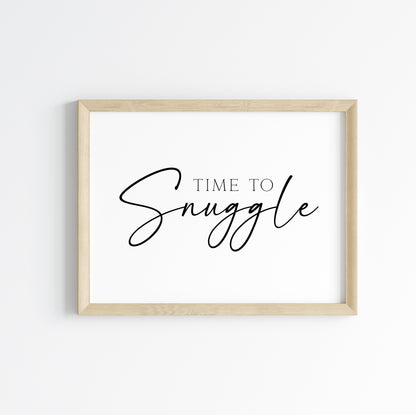 Time to Snuggle, cuddle bedroom love couples landscape unframed wall art poster print