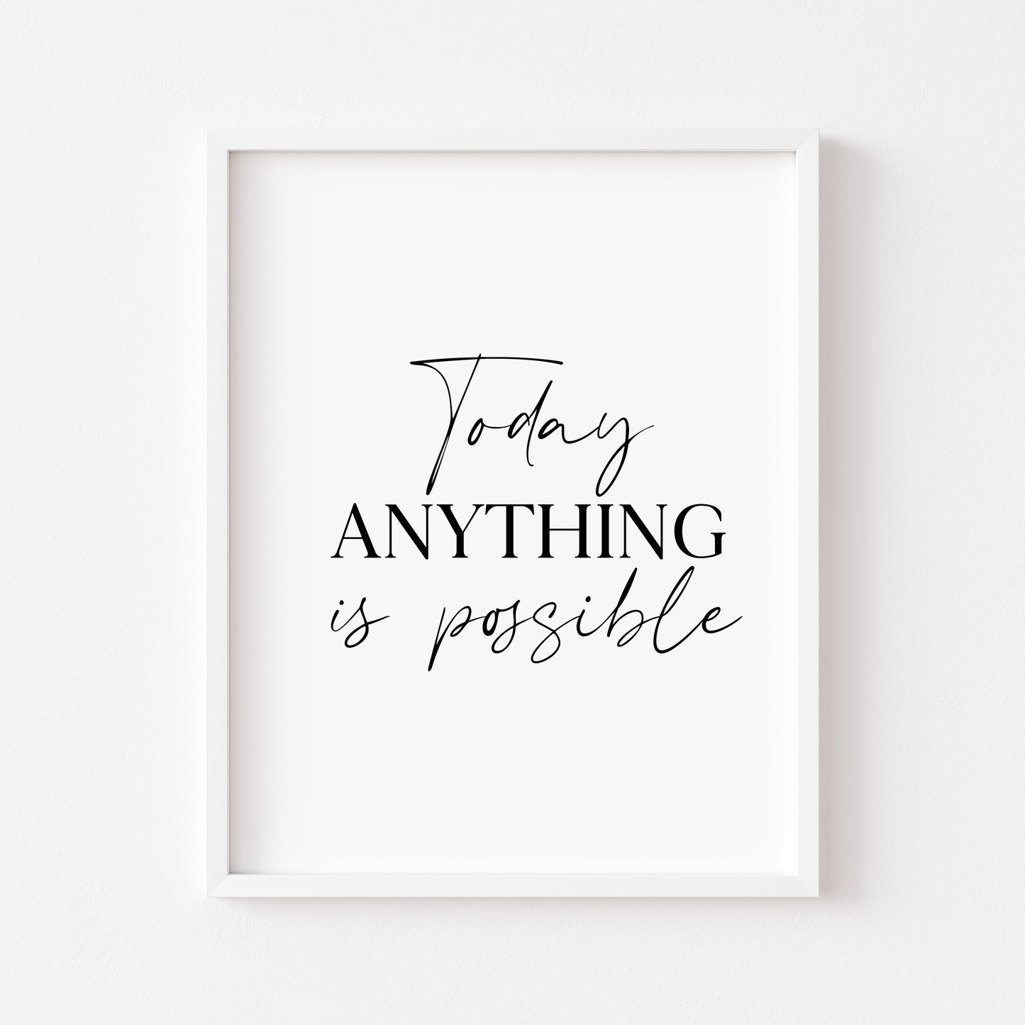 Today anything is possible, motivational home, bedroom, office unframed wall art poster print