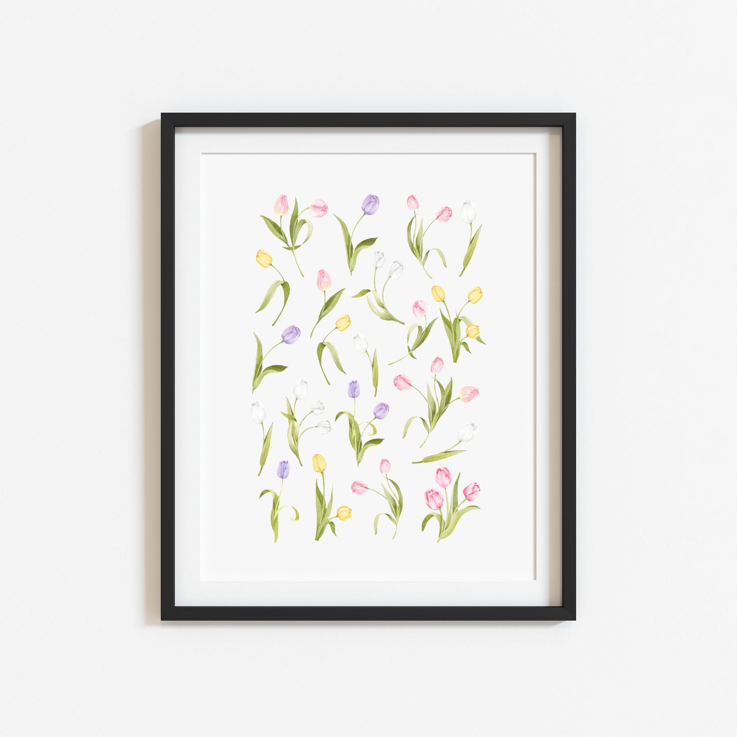 Tulip Wall Art Print, Spring Floral watercolour home Decor poster (unframed)