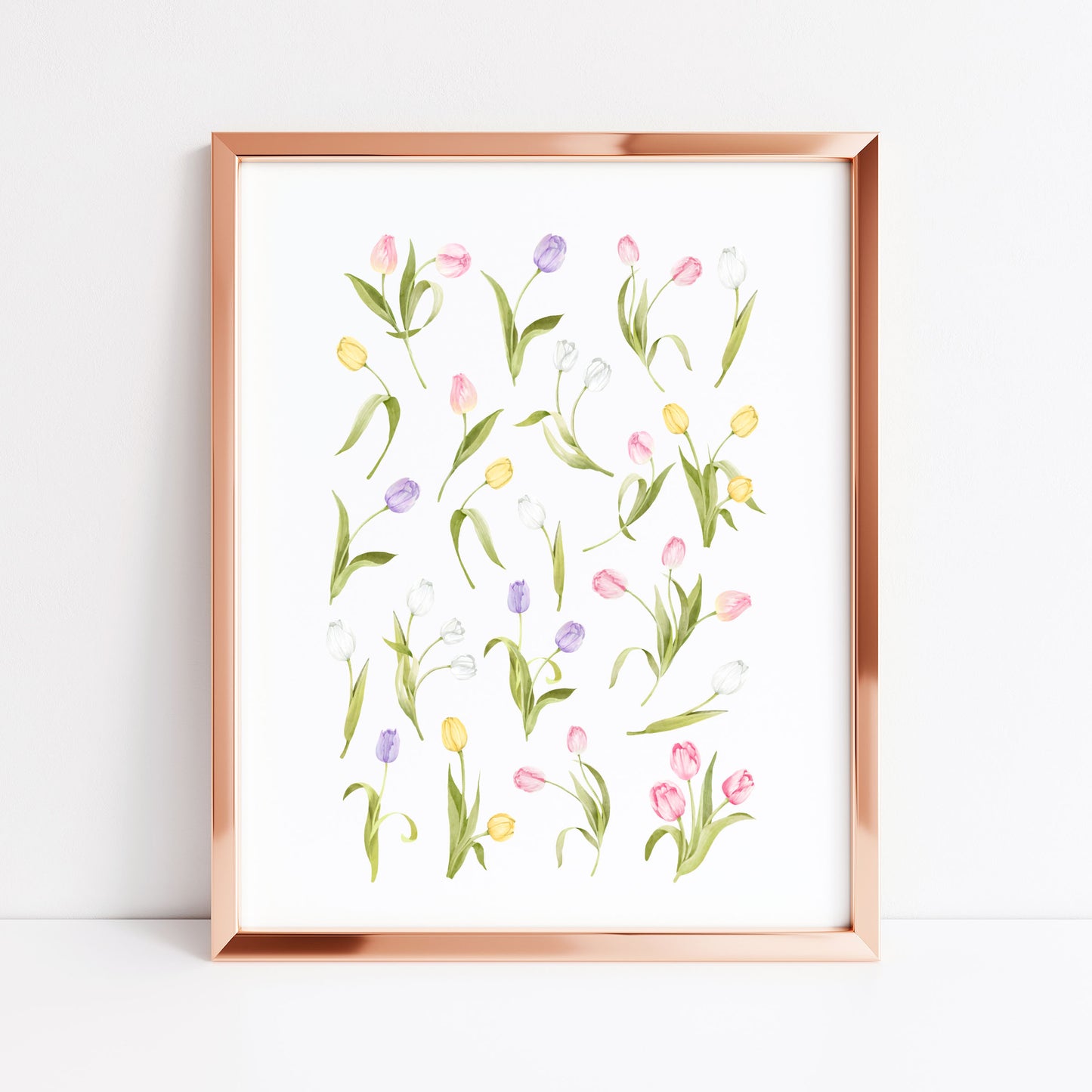 Tulip Wall Art Print, Spring Floral watercolour home Decor poster (unframed)