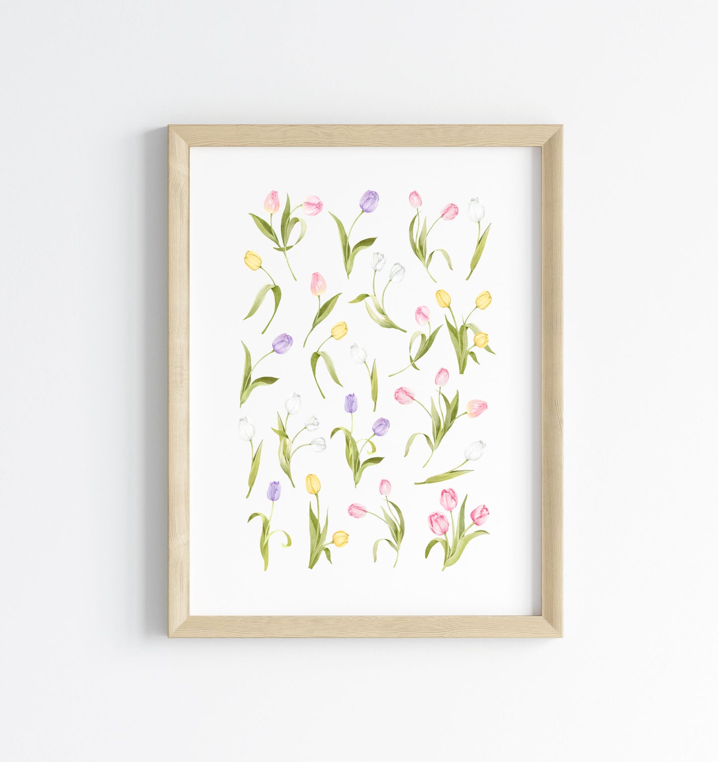 Tulip Wall Art Print, Spring Floral watercolour home Decor poster (unframed)