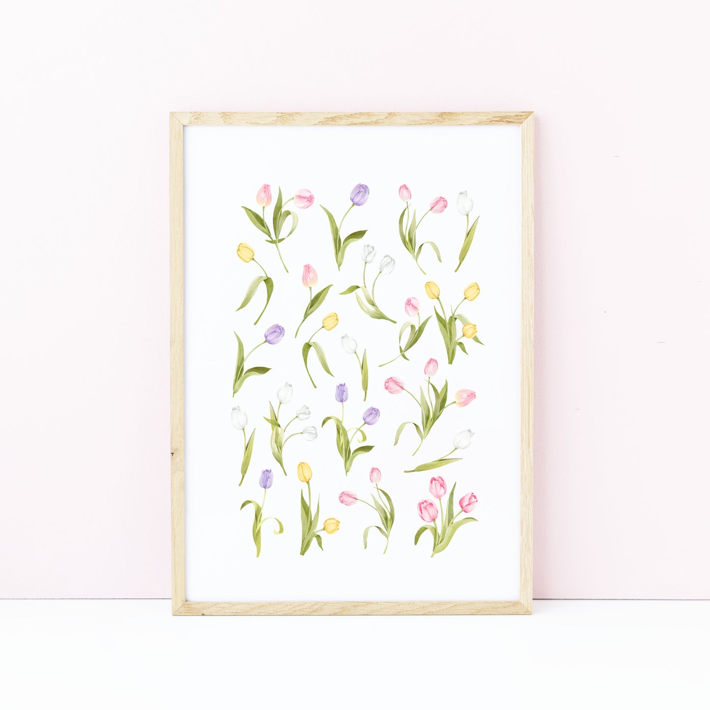 Tulip Wall Art Print, Spring Floral watercolour home Decor poster (unframed)