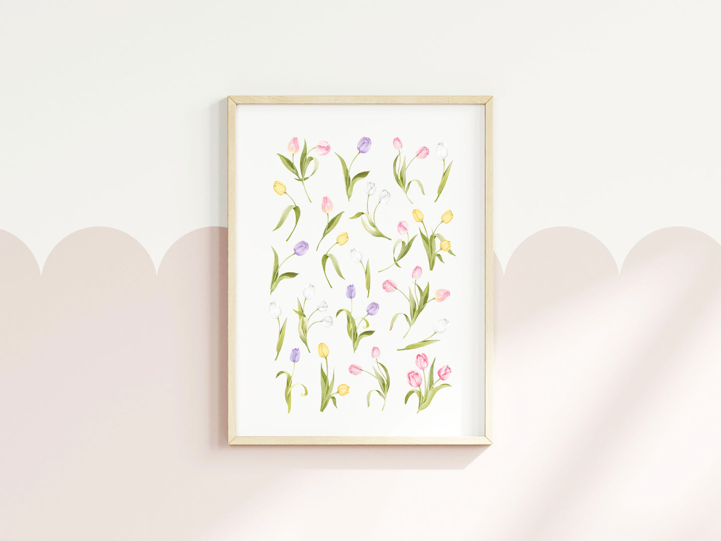 Tulip Wall Art Print, Spring Floral watercolour home Decor poster (unframed)