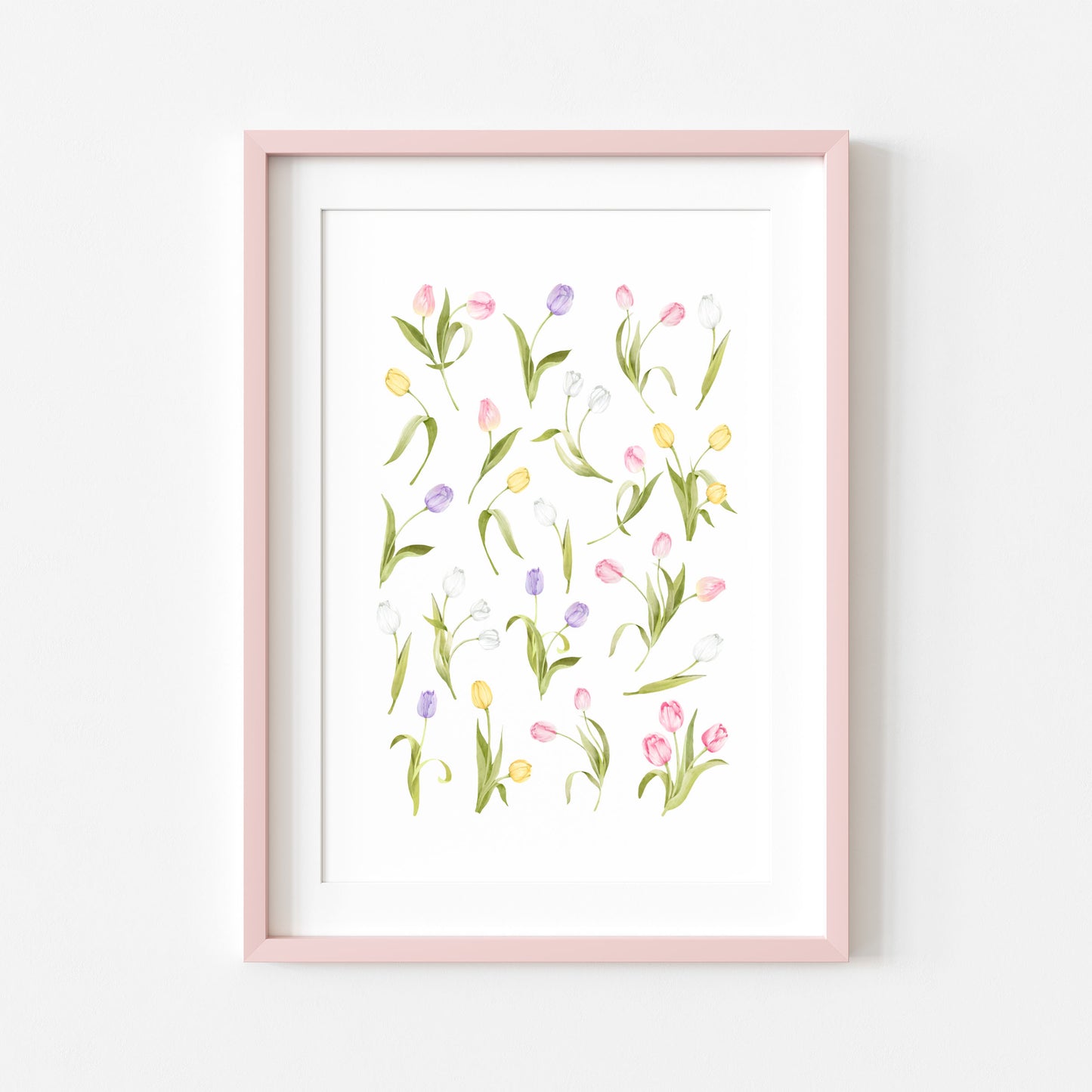 Tulip Wall Art Print, Spring Floral watercolour home Decor poster (unframed)