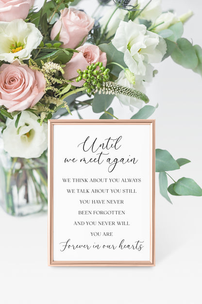 Wedding memorial print, until we meet again unframed wall art poster