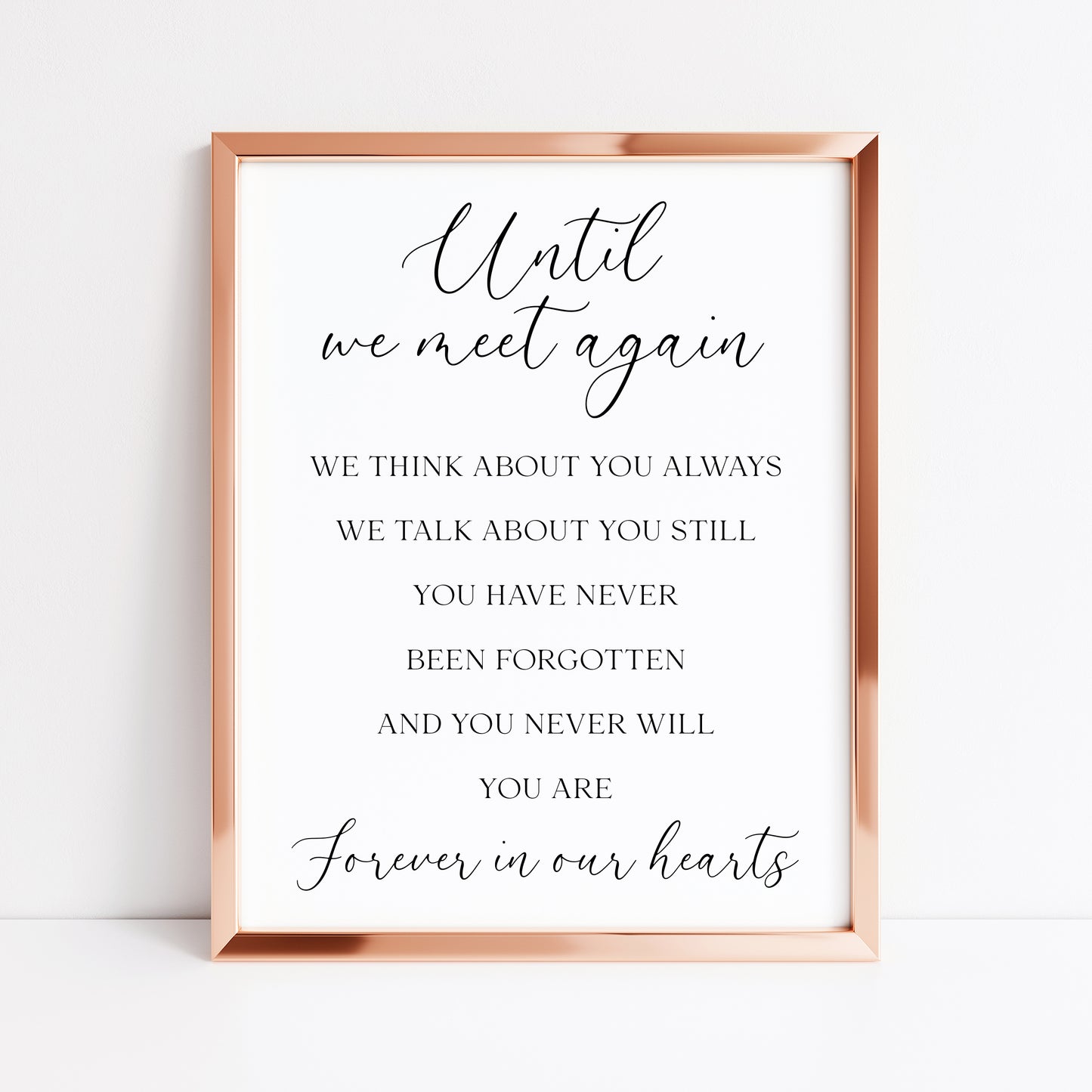 Wedding memorial print, until we meet again unframed wall art poster