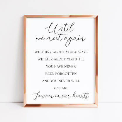 Wedding memorial print, until we meet again unframed wall art poster