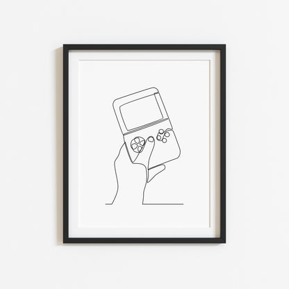 Vintage console line drawing illustration gaming gamer bedroom unframed wall art poster print