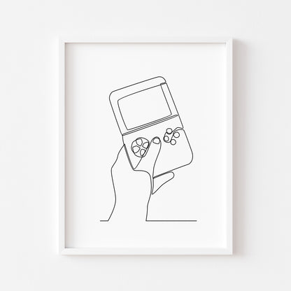 Vintage console line drawing illustration gaming gamer bedroom unframed wall art poster print