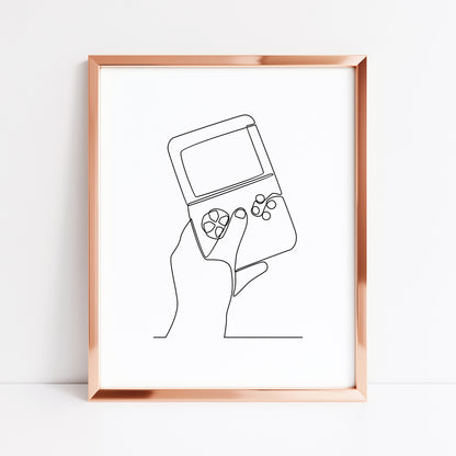 Vintage console line drawing illustration gaming gamer bedroom unframed wall art poster print