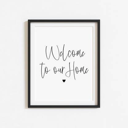 Home print, welcome hallway living room unframed poster print