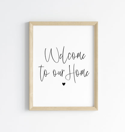 Home print, welcome hallway living room unframed poster print