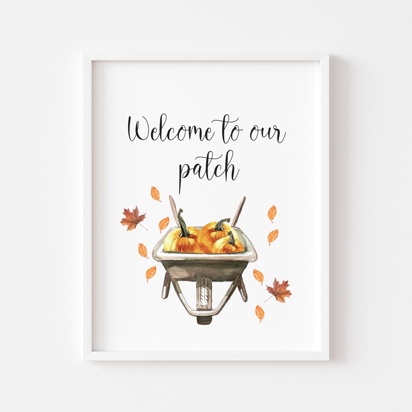 Autumn Pumpkin Patch Print Welcome Sign, Fall Home Decor (Unframed Poster)
