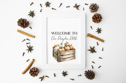 Welcome to our pumpkin patch orange cream seasonal unframed wall art poster print, autumn home decor, autumn prints, autumn accessories