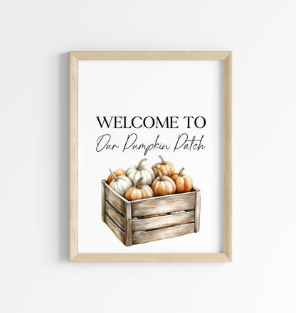 Welcome to our pumpkin patch orange cream seasonal unframed wall art poster print, autumn home decor, autumn prints, autumn accessories