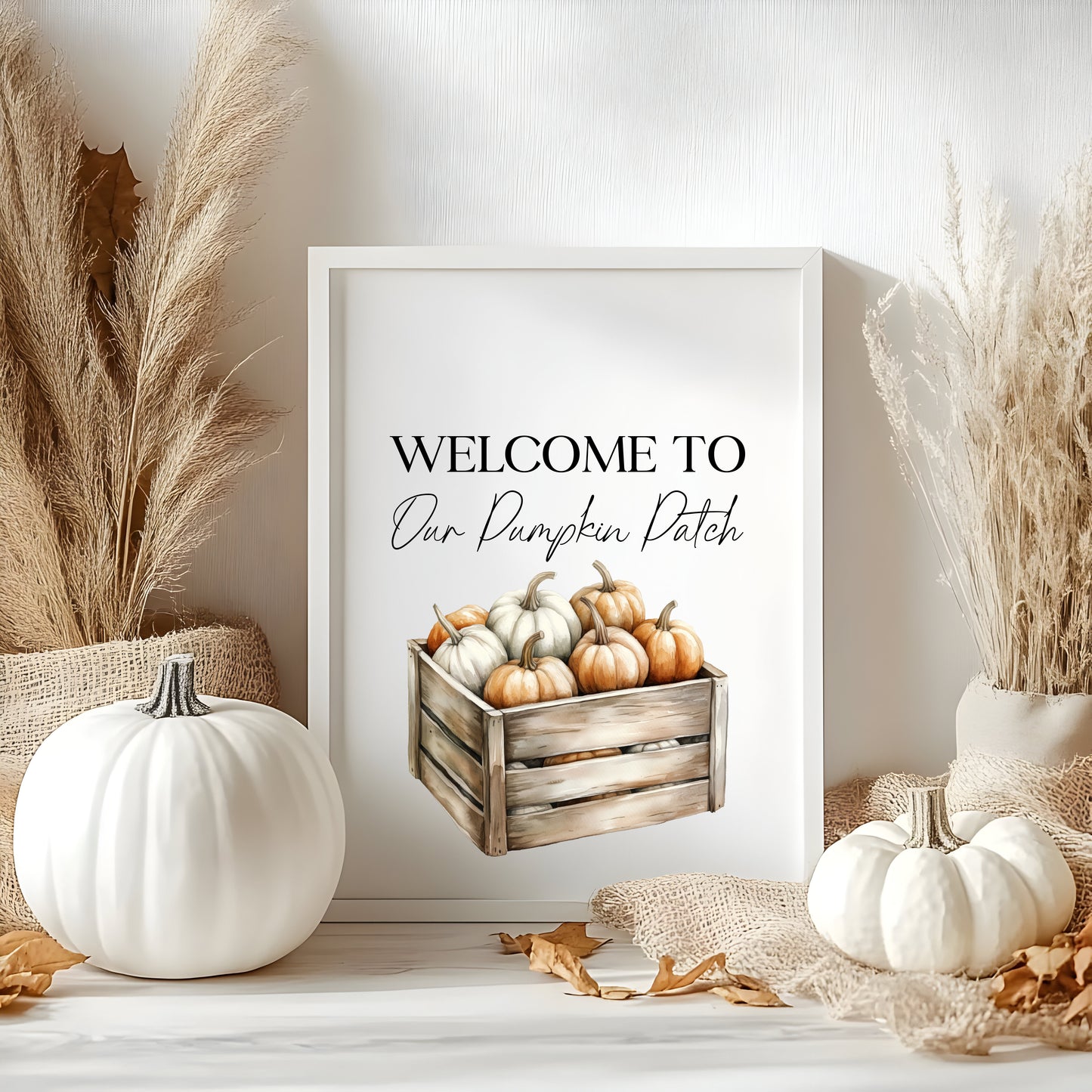 Welcome to our pumpkin patch orange cream seasonal unframed wall art poster print, autumn home decor, autumn prints, autumn accessories