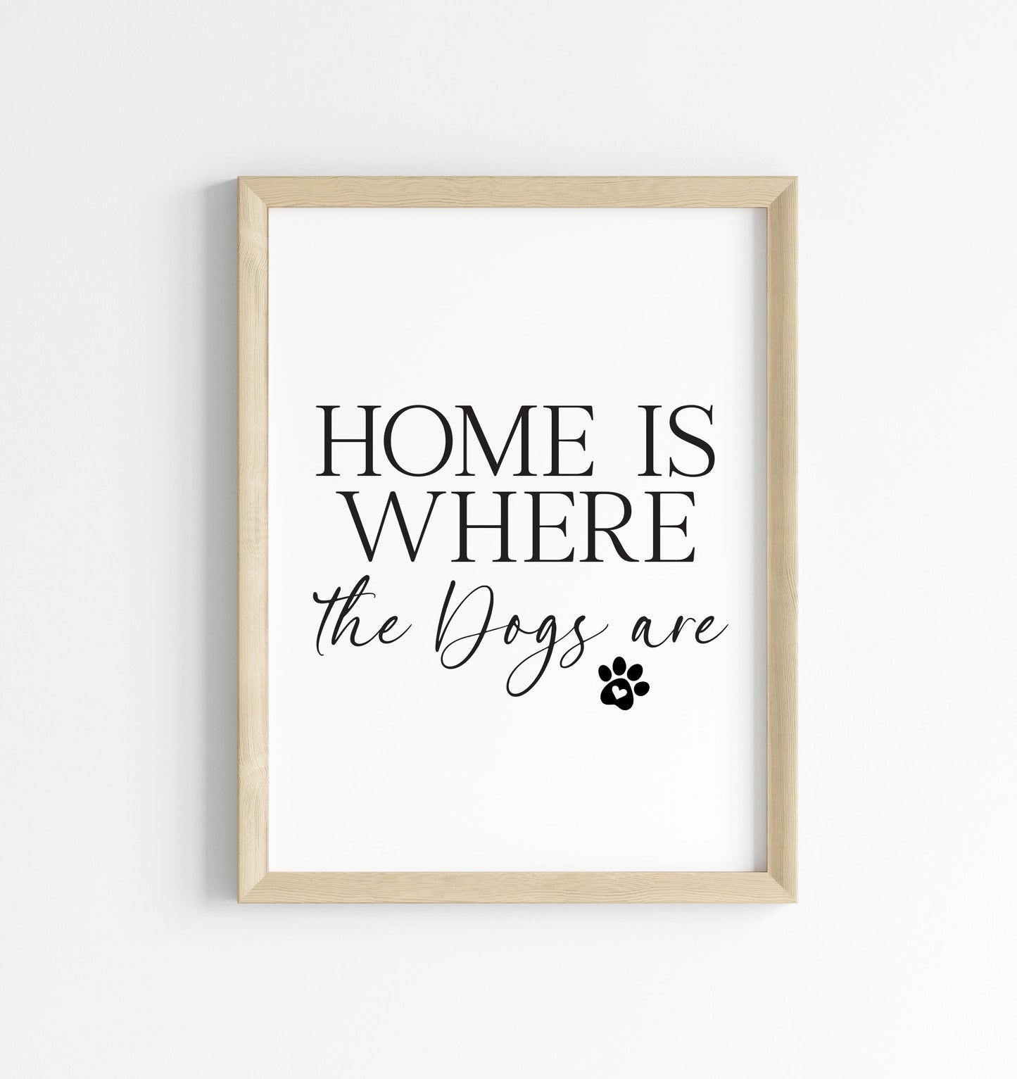 Dog Print Home is where the dogs are Wall Art unframed poster