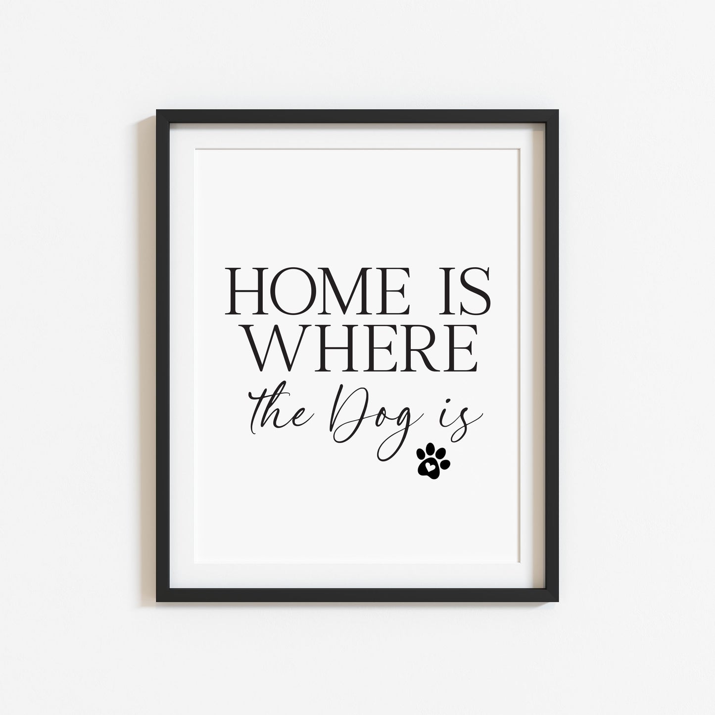 Dog Print Home is where the dog is Wall Art unframed poster