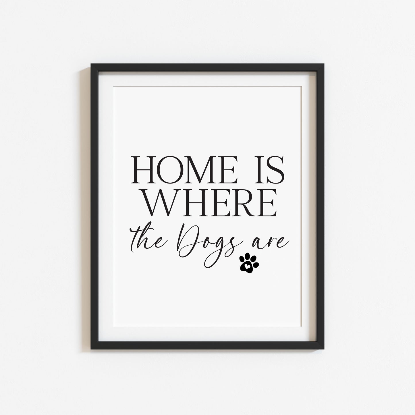 Dog Print Home is where the dogs are Wall Art unframed poster