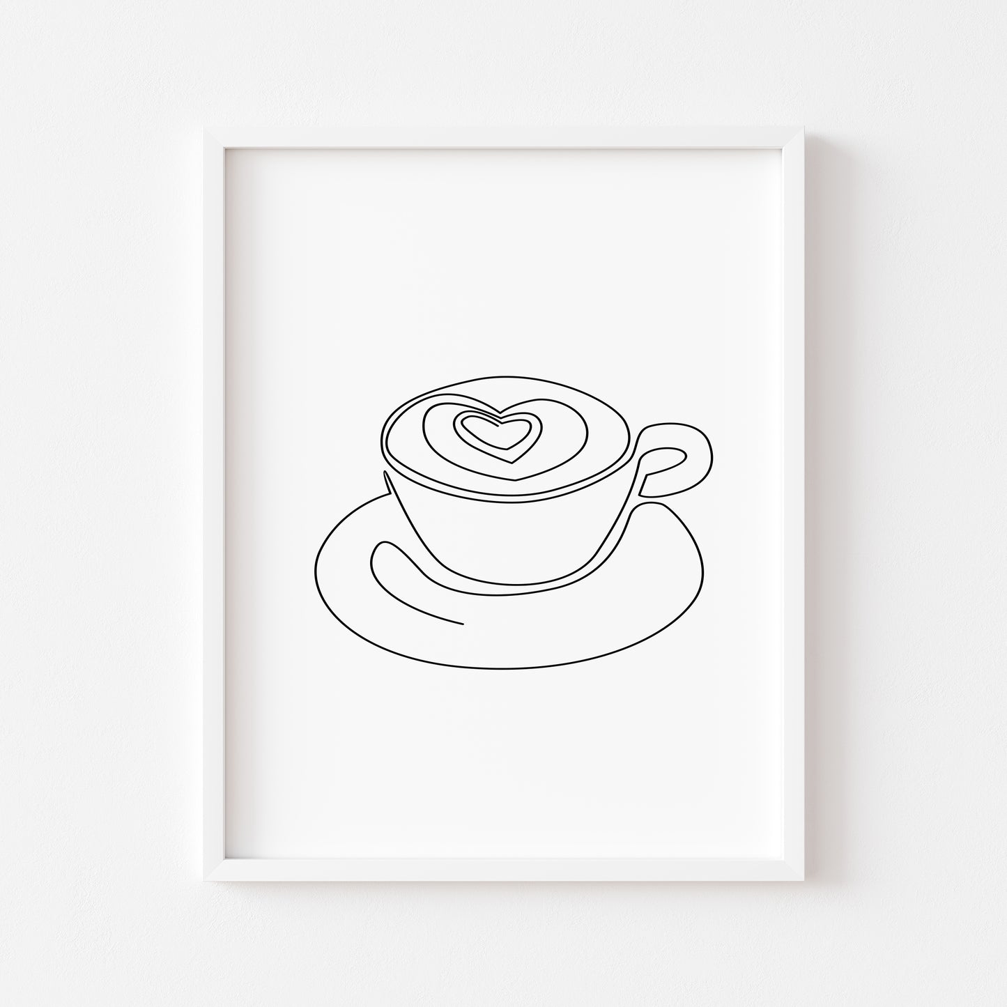 Love a latte coffee line drawing illustration kitchen/office unframed wall art poster print