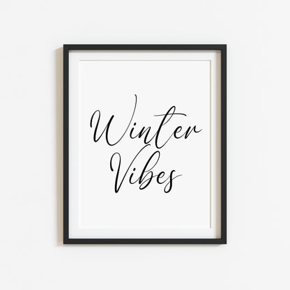 Winter Vibes Christmas art print seasonal unframed wall art poster