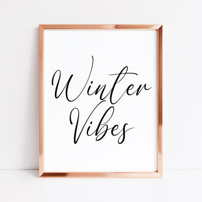Winter Vibes Christmas art print seasonal unframed wall art poster