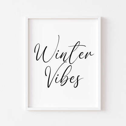 Winter Vibes Christmas art print seasonal unframed wall art poster