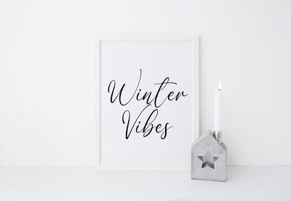 Winter Vibes Christmas art print seasonal unframed wall art poster