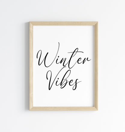 Winter Vibes Christmas art print seasonal unframed wall art poster