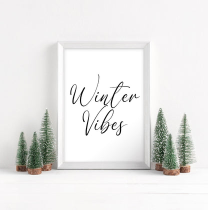 Winter Vibes Christmas art print seasonal unframed wall art poster
