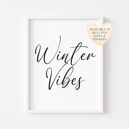 Winter Vibes Christmas art print seasonal unframed wall art poster