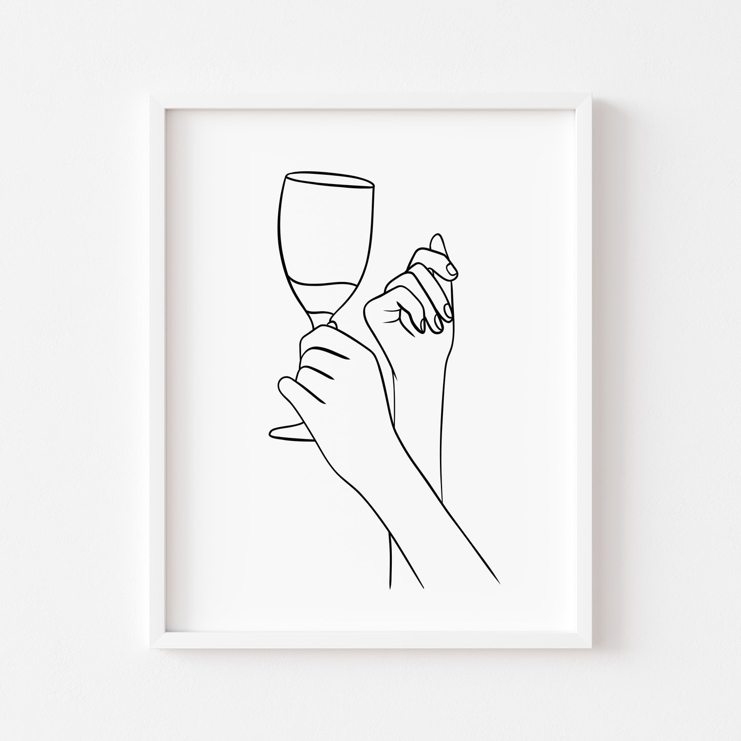 Wine Line Art Print Minimalist Kitchen home Wall Decor (Unframed)