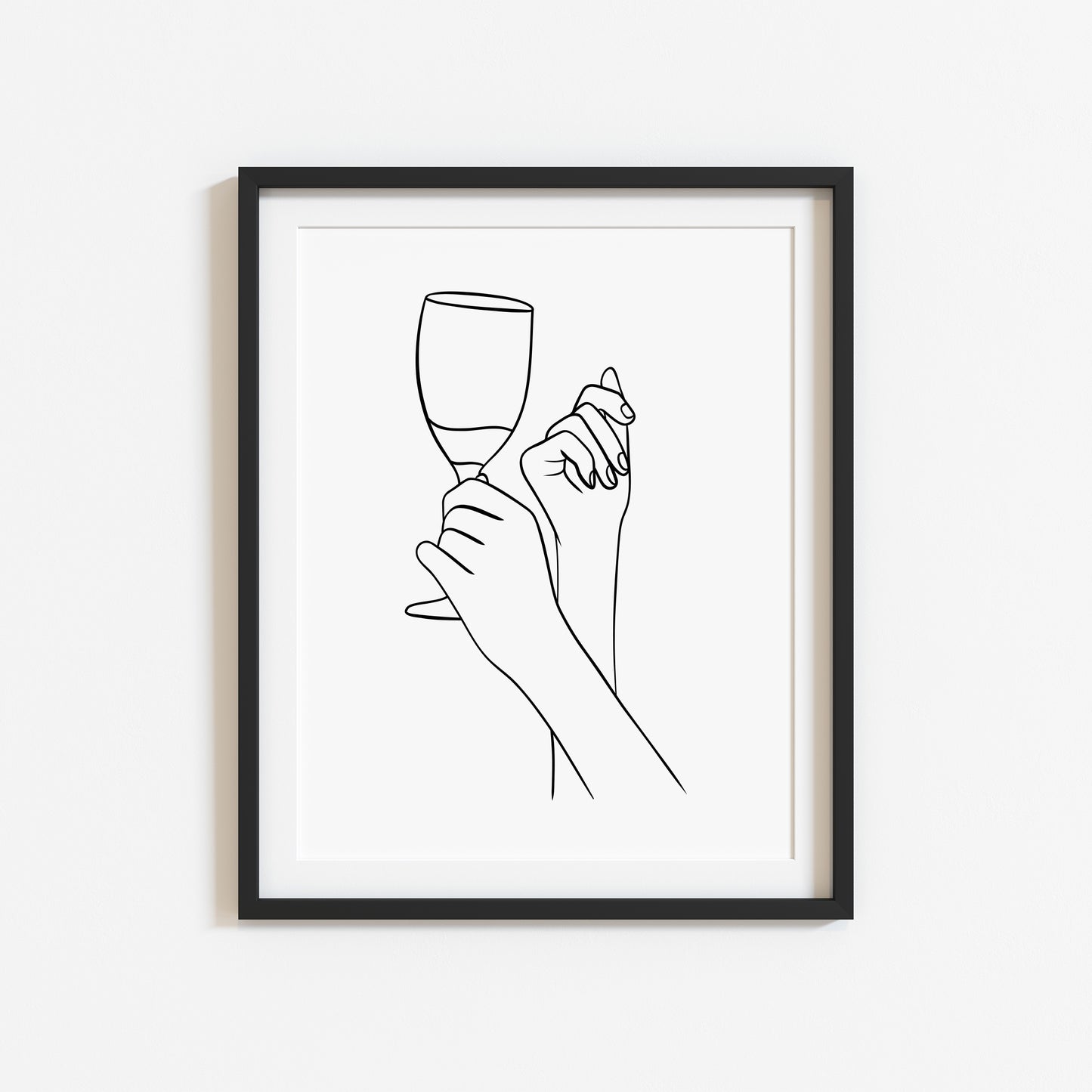 Wine Line Art Print Minimalist Kitchen home Wall Decor (Unframed)