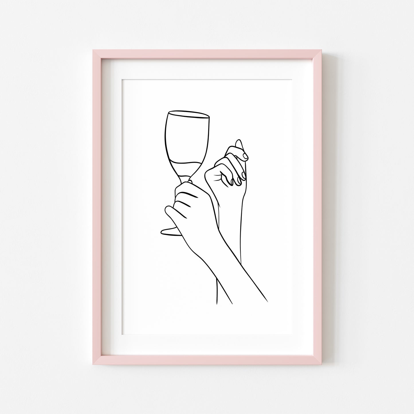 Wine Line Art Print Minimalist Kitchen home Wall Decor (Unframed)